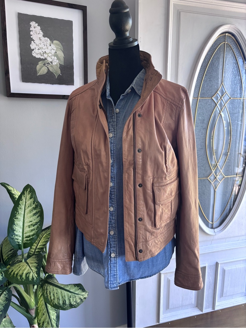 Lucky Brand genuine Brown Leather Jacket